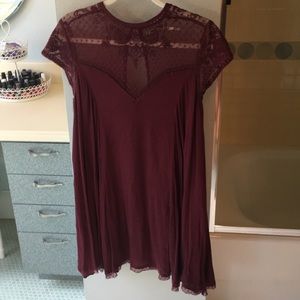 Maroon shift dress